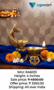 Premium Fine Art Brass Matsya Harathi Diya | Auspicious Fish Handle Deepam for Vastu & Temple-Grade Devotion
