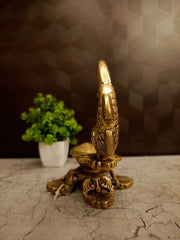 Premium Fine Art Brass Matsya Harathi Diya | Auspicious Fish Handle Deepam for Vastu & Temple-Grade Devotion