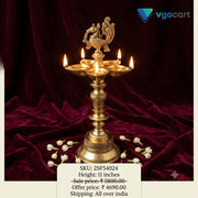 Premium Brass Panchamukhi Annam Kuthu Vilakku | Sacred Five-Face Temple Deepam for Pooja & Vastu