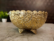 Antique Brass Floral Bowl