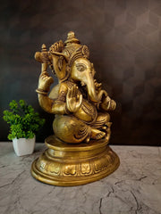 Premium Authentic Brass Ganesha Idol | Traditional Pillaiyar Statue for Vastu, Success & Home Mandir