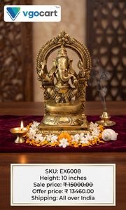 Premium Fine Art Brass Ganesha with Majestic Thiruvachi | Exclusive Prabhavali Ganapati for Vastu & Temple-Grade Decor