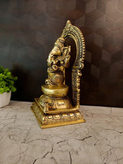 Premium Fine Art Brass Ganesha with Majestic Thiruvachi | Exclusive Prabhavali Ganapati for Vastu & Temple-Grade Decor