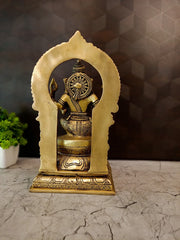 Premium Fine Art Brass Ganesha with Majestic Thiruvachi | Exclusive Prabhavali Ganapati for Vastu & Temple-Grade Decor