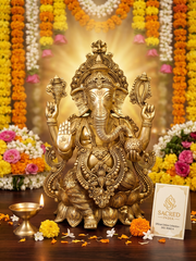 Brass Ganesha Masterpiece for Pooja and Home Decor