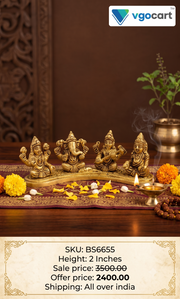 Premium Brass Lakshmi Ganesha Saraswati Kubera Idol Set | Ultimate Vastu Wealth & Wisdom Murti for Pooja Room