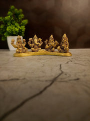 Premium Brass Lakshmi Ganesha Saraswati Kubera Idol Set | Ultimate Vastu Wealth & Wisdom Murti for Pooja Room