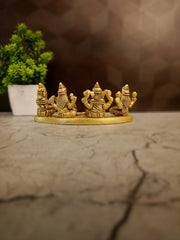 Premium Brass Lakshmi Ganesha Saraswati Kubera Idol Set | Ultimate Vastu Wealth & Wisdom Murti for Pooja Room