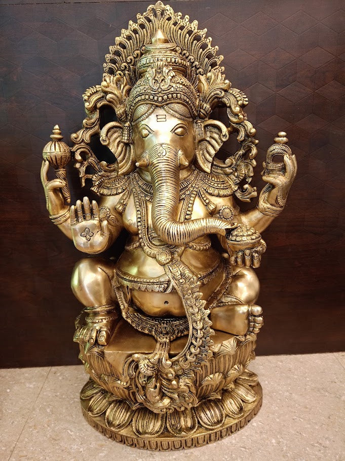 Buy Premium Antique Brass Exclusive Master Ganesha Idol For Vastu Success And Sacred Home Decor