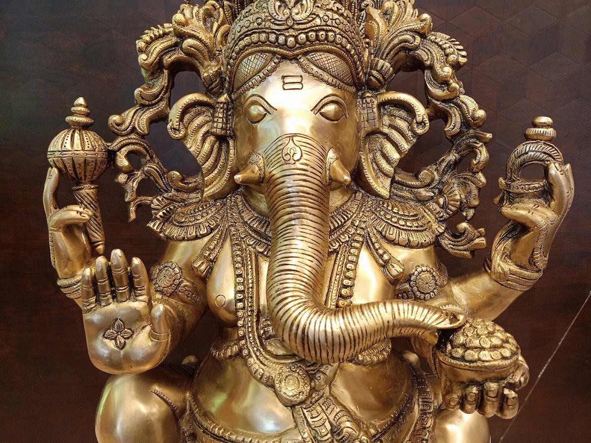 Buy Premium Antique Brass Exclusive Master Ganesha Idol For Vastu Success And Sacred Home Decor