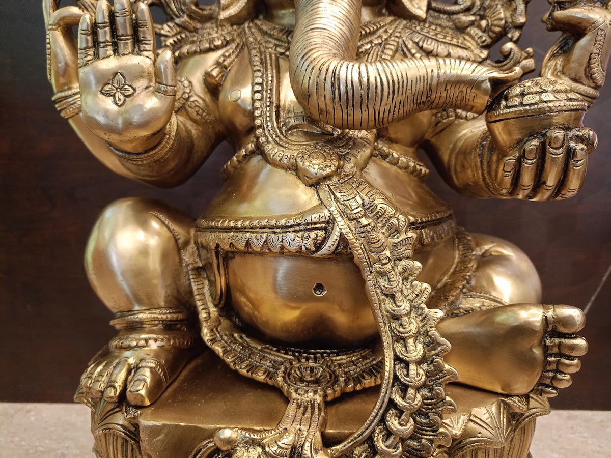 Buy Premium Antique Brass Exclusive Master Ganesha Idol For Vastu Success And Sacred Home Decor
