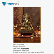 Premium Fine Art Brass Ganesha on Rectangle Pedestal | Contemporary Pillaiyar Masterpiece for Vastu & Luxury Decor