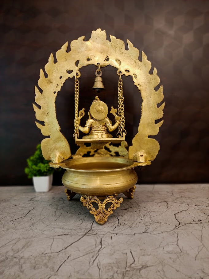Premium Brass Unique Ganesha Uruli | Exclusive Vastu Water Bowl Showpiece for Luxury Entryways