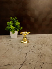 Premium Brass Polished Gold Diya | Radiant Traditional Oil Lamp for Pooja & Vastu