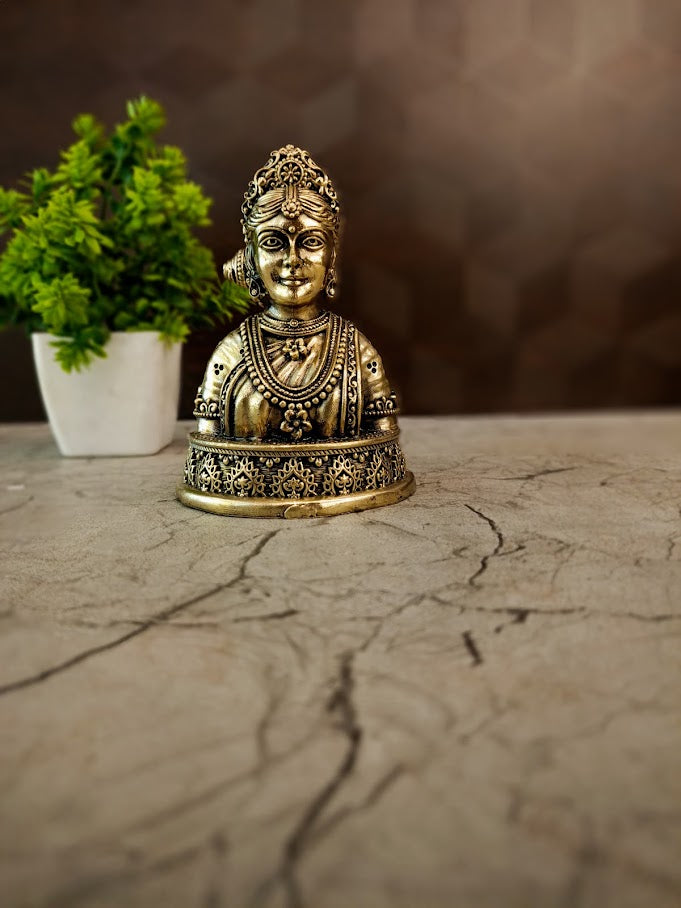 Handcrafted Brass Gauri Idol | Goddess Parvati Fine Art Statue for Home Temple & Vastu