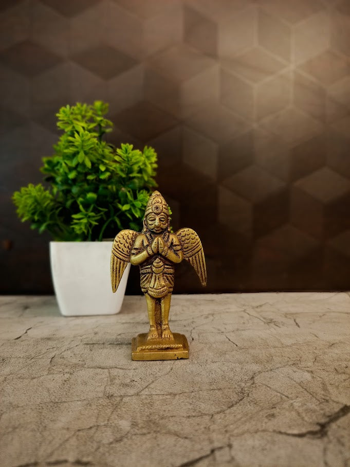 Premium Brass Garudan Statue | Majestic Vishnu Vahana Idol for Vastu Protection & Swift Success