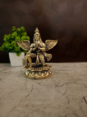 Brass Fine Art Garuda Idol | Majestic Karudan Statue for Vishnu Pooja & Vastu