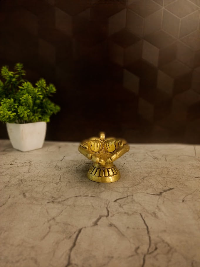 Premium Brass Two-Hand Aarti Deepam