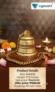 Premium Brass Hanging Bell | Traditional Temple Ghanti for Pooja Room & Vastu Cleansing