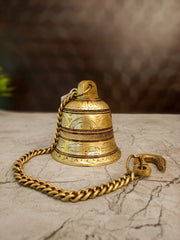 Premium Brass Hanging Bell | Traditional Temple Ghanti for Pooja Room & Vastu Cleansing
