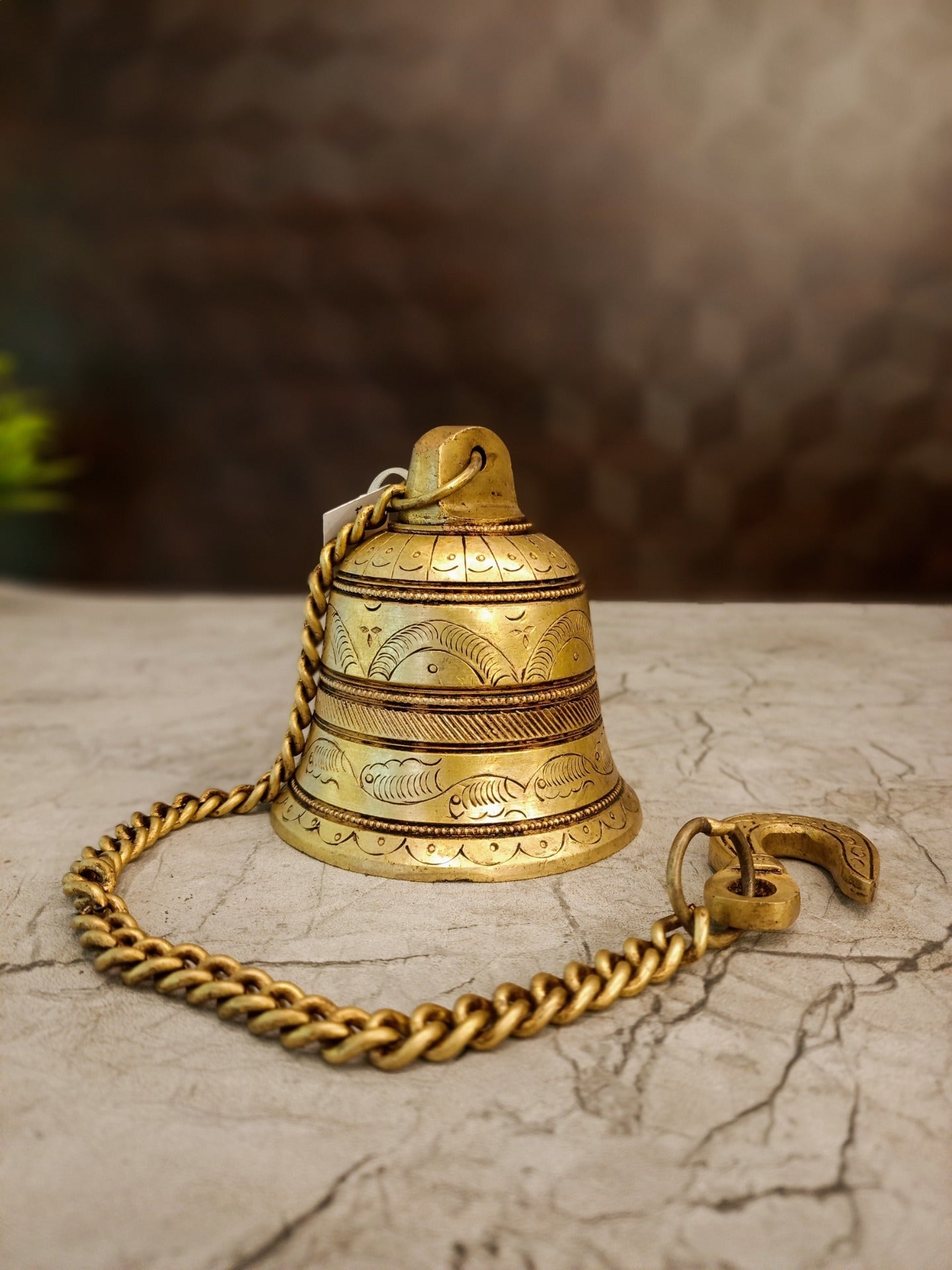 Premium Brass Hanging Bell | Traditional Temple Ghanti for Pooja Room & Vastu Cleansing