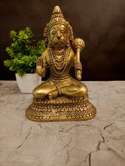 Exquisite Handcrafted Brass Anjaneyar Statue For Home Temple Vastu Worship And Divine Hanuman Puja Decor
