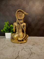 Premium Brass Meditating Hanuman Idol | Serene Dhyana Anjaneya Statue for Vastu & Inner Strength