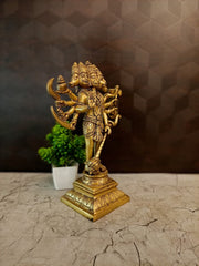 Premium Brass Panchamuga Hanuman Idol | Five-Faced Panchamukhi Anjaneya Statue for Vastu & Supreme Protection