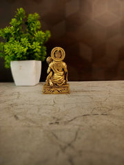Premium Brass Fine Art Veerasana Hanuman Idol | Heroic Kneeling Anjaneya Statue for Vastu & Courage