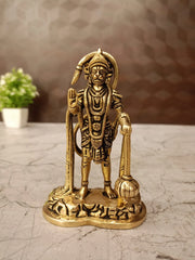 Premium Brass Blessing Hanuman Idol | Majestic Abhaya Mudra Anjaneya for Vastu & Supreme Protection