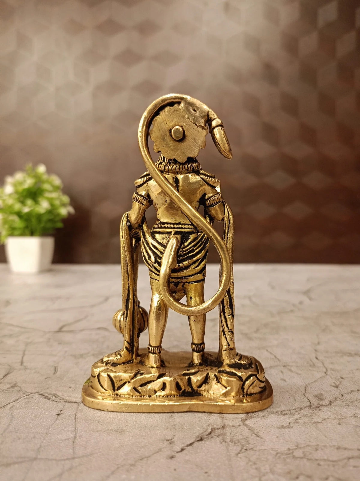 Premium Brass Blessing Hanuman Idol | Majestic Abhaya Mudra Anjaneya for Vastu & Supreme Protection