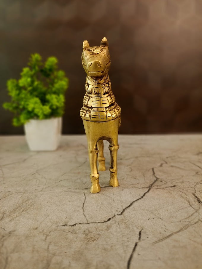 Handcrafted Running Brass Horse Statue | Vastu & Feng Shui Showpiece for Career Success, Speed & Wealth