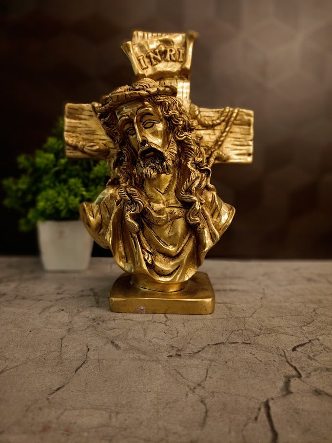 Premium Brass Jesus Christ Statue | Divine Grace Idol for Home Altar & Christian Decor