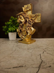 Premium Brass Jesus Christ Statue | Divine Grace Idol for Home Altar & Christian Decor