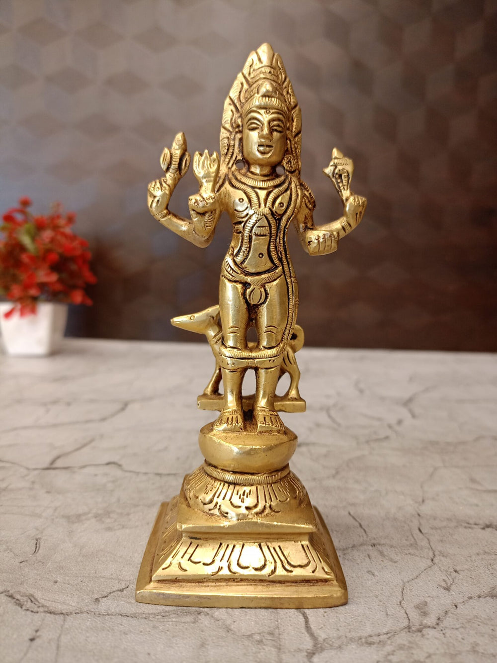 Premium Brass Kala Bhairavar Idol | Antique Fierce Lord of Time Statue for Vastu Protection & Mandir Decor (India)