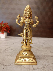 Premium Brass Kala Bhairavar Idol | Antique Fierce Lord of Time Statue for Vastu Protection & Mandir Decor (India)