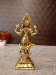 Premium Brass Kala Bhairavar Idol | Antique Fierce Lord of Time Statue for Vastu Protection & Mandir Decor (India)