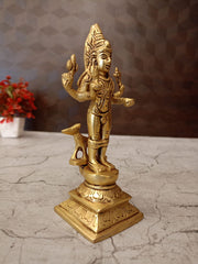 Premium Brass Kala Bhairavar Idol | Antique Fierce Lord of Time Statue for Vastu Protection & Mandir Decor (India)