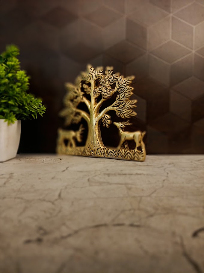 Premium Brass Kalpavriksha Tree with Animals Wall Hanging | Divine Wish-Fulfilling Vastu Decor