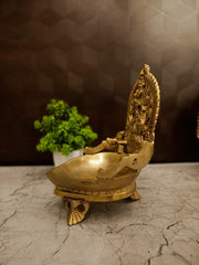 Premium Authentic Brass Kamakshi Deepam | Traditional Amman Vilakku for Vastu, Daily Pooja & Supreme Wealth