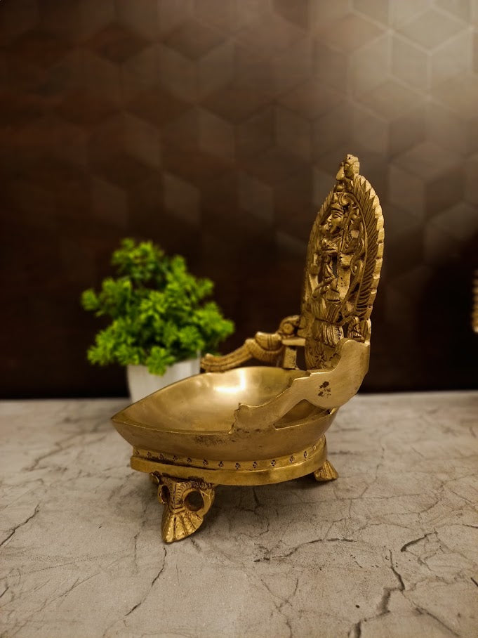 Premium Authentic Brass Kamakshi Deepam | Traditional Amman Vilakku for Vastu, Daily Pooja & Supreme Wealth