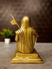 Premium Brass Kanchi Maha Periyava Idol | Serene Kanchipuram Sage Statue for Pooja & Spiritual Peace