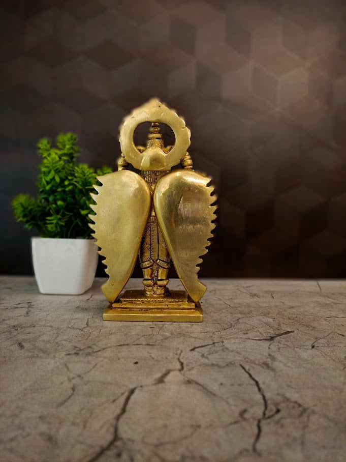 Premium Brass Karudalvar Idol | Majestic Garuda Alvar Statue for Vastu, Swift Success & Perumal Devotion