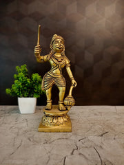 Premium Brass Lord Karupparayan Idol | Fierce Kaval Deivam Guardian Statue for Vastu & Supreme Protection