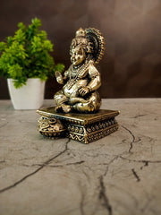 Handcrafted Brass Kuberar Statue with Square Base | Lord Kubera Idol for Wealth & Vastu