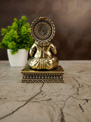 Handcrafted Brass Kuberar Statue with Square Base | Lord Kubera Idol for Wealth & Vastu