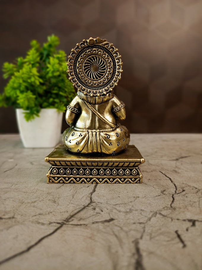 Handcrafted Brass Kuberar Statue with Square Base | Lord Kubera Idol for Wealth & Vastu