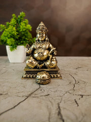 Handcrafted Brass Kuberar Statue with Square Base | Lord Kubera Idol for Wealth & Vastu