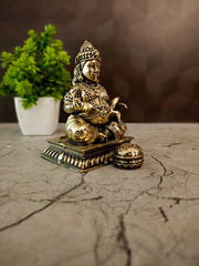Handcrafted Brass Kuberar Statue with Square Base | Lord Kubera Idol for Wealth & Vastu