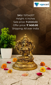 Premium Brass Goddess Lakshmi Idol | Divine Dhanalakshmi Statue for Vastu Wealth & Home Prosperity